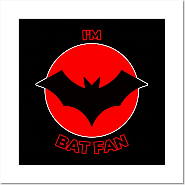 Bat Fan (Red and Black) Wall Art by Daily Detour